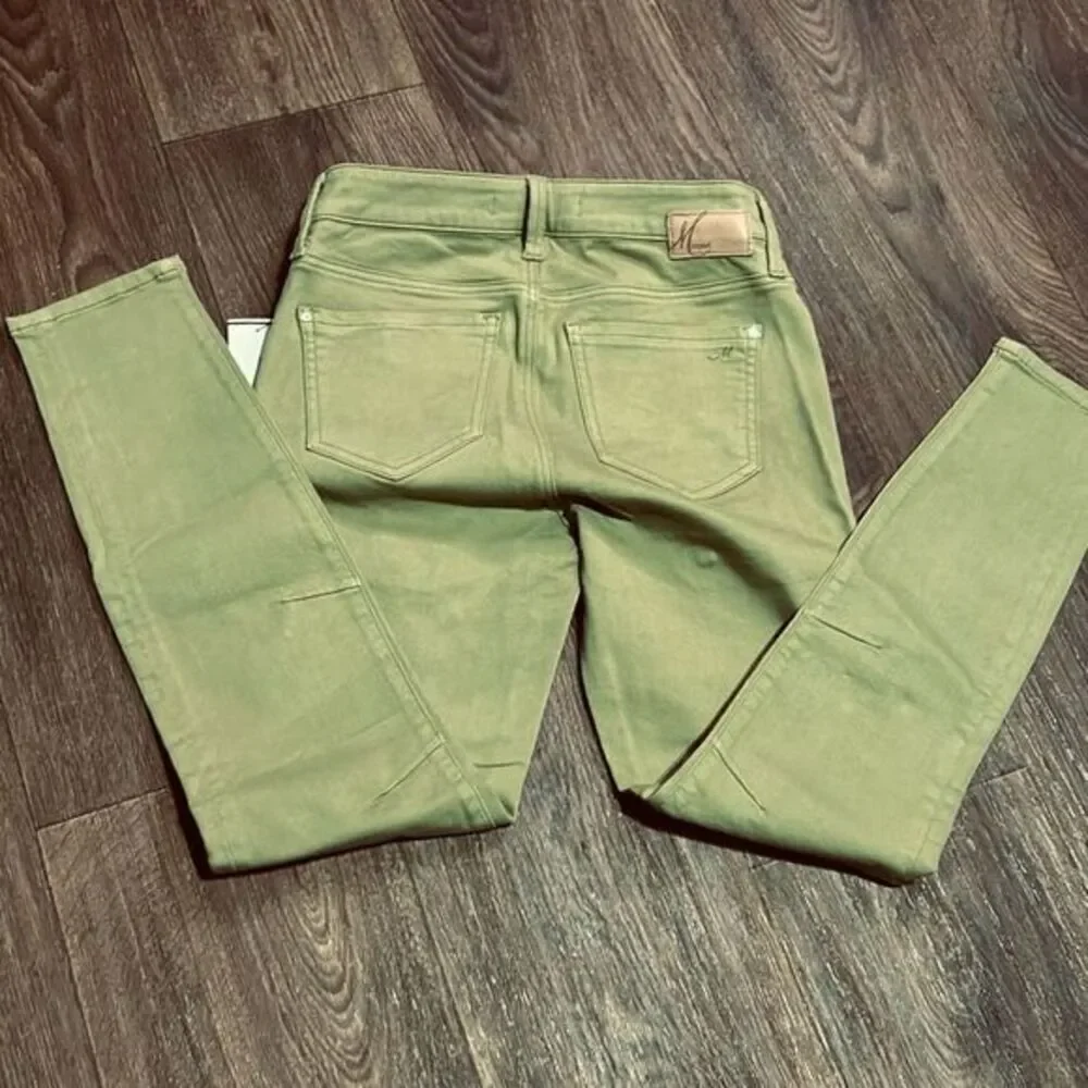 Mavi karlina green mid rise skinny jeans punk twill earthy‎